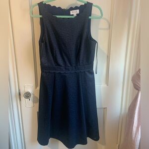 Elle NWOT A Line Navy Scalloped Holiday Party Dress Size Small
